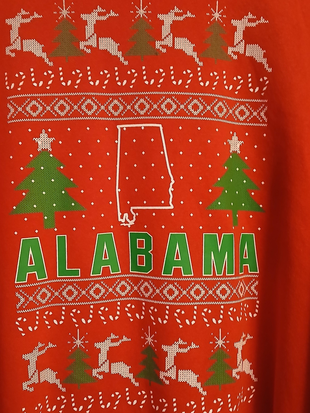 Alabama Ugly Christmas Sweatshirt- Red Crewneck- XXL